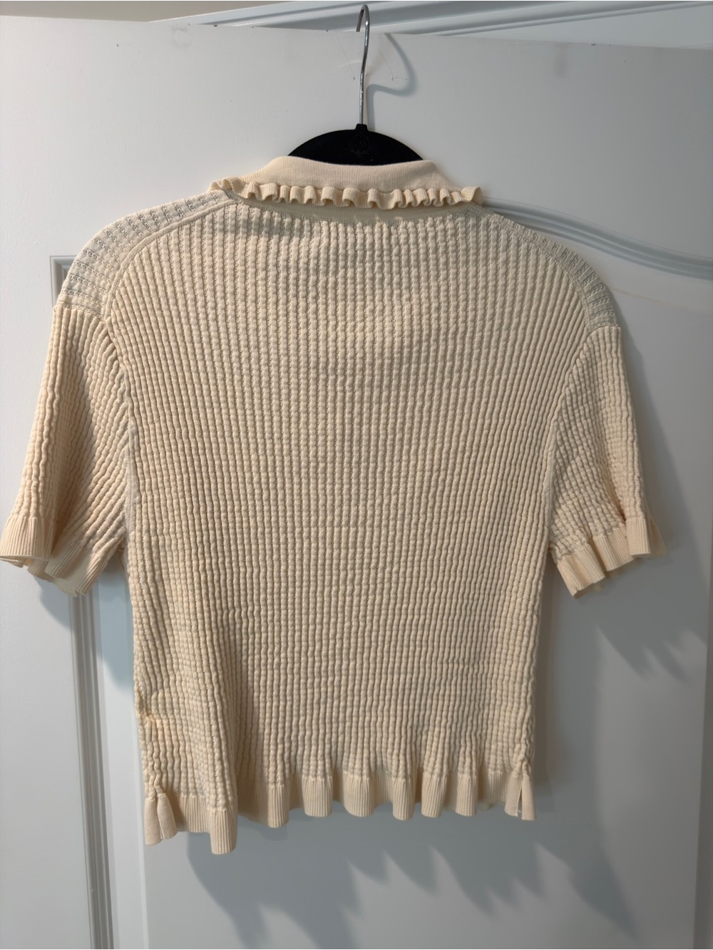 J.Crew Pointelle Ruffled Cardigan - Picture 3 of 4